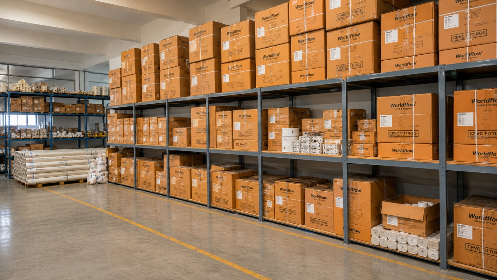 Warehouse at the WorldFlow facility